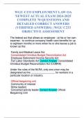 WGU C233 EMPLOYMENT LAW OA NEWEST ACTUAL EXAM 2024-2025 COMPLETE 70 QUESTIONS AND DETAILED CORRECT ANSWERS (VERIFIED ANSWERS) | WGU C233 OBJECTIVE ASSESSMENT