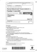  Pearson Edexcel Level 1/Level 2 GCSE (9–1) 1CH0/2H  Chemistry  PAPER 2 June 2024