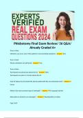 Phlebotomy Final Exam Review/ 56 Q&A/ Already Graded A+ 