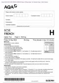 Actual 2024 AQA GCSE FRENCH 8658/WH Paper 4 Writing Higher Tier Question Paper + Mark Scheme