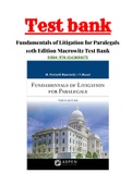 Fundamentals of Litigation for Paralegals 10th Edition Maerowitz Test Bank ISBN:978-1543801675|Complete Test Bank (1 - 15 Chapter)