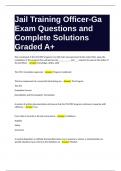 Jail Training Officer-Ga Exam Questions and Complete Solutions Graded A+