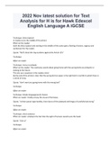 2022 Nov latest solution for Text Analysis for H is for Hawk Edexcel English Language A iGCSE