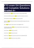 FTO exam GA Questions and Complete Solutions Graded A+