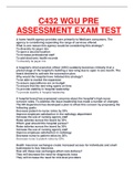 C432 WGU PRE ASSESSMENT EXAM TEST SOLUTION GUIDE WITH ALL CORRECT QUESTIONS AND GURANTEED SUCCESS.