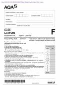 Actual 2024 AQA GCSE GERMAN 8668/LF Paper 1 Merged Question Paper + Mark Scheme