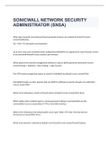 SonicWall Network Security Administrator (SNSA) exam 2022/2023 with 100% correct answers