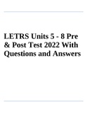 LETRS Units 5 - 8 Post Test: Questions And Answers