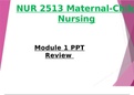 Module 1 Review PPT - NUR 2513 / NUR2513 (Latest 2022 / 2023): Maternal Child Nursing - Rasmussen