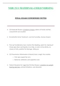 FINAL EXAM CONDENSED NOTES - NUR 2513 / NUR2513 (Latest 2022 / 2023): Maternal Child Nursing - Rasmussen