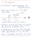 CELL MEMBRANE SUMMARY FOR ALL EXAMS