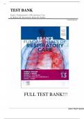 Test Bank - Egan's Fundamentals of Respiratory Care 13th Edition by James K. Stoller, Albert J. Heuer, David L. Vines, Robert L. Chatburn 2024|9780323931991|All Chapters 1-58|LATEST