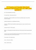 CT Property and Casualty State Exam Questions and Answers Part one 100% pass | graded A+