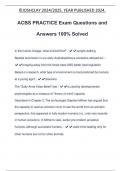 ACBS PRACTICE Exam Questions and Answers 100% Solved