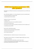 CPSW Exam Questions and Answers 100% pass | graded A+