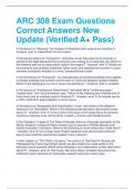 Bundle For ARC 308 Exam Questions Correct Answers Current Update (Verified A+ Pass)