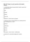 BIO 1107 Chapter 3 practice questions with complete solutions