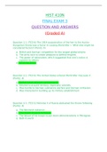 HIST 410N FINAL EXAM 3 QUESTION AND ANSWERS (Graded A)