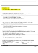 NURSING 230 ATI FINAL REVIEW QUESTIONS