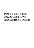 ATLS POST TEST 2022 QUESTIONS ANSWERS GRADED | ATLS PRE-TEST Completed 2022 Questions With Answers | ATLS Practice Test 3 2022 | ATLS Examination Questions And Answers 2022 Latest | ATLS MCQ Exam Questions and Answers (Latest Updated 2022)
