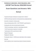 AOCNP Test Review 2024/2025 Actual Exam Questions and Answers 100% Solved