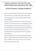 APICS CSCP Exam Questions with 100% Correct Answers | Already Graded A+