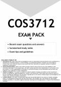 COS3712 EXAM PACK 2024 - DISTINCTION GUARANTEED