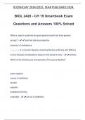 BIOL 2420 - CH 19 Smartbook Exam Questions and Answers 100% Solved