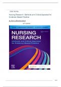 Test Bank for Nursing Research Methods and Critical Appraisal for Evidence Based Practice 10th Edition by Geri Lobiondo Wood Latest edition 2024|2025 A+.