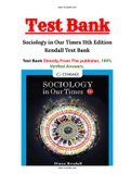 Sociology in Our Times 11th Edition Kendall Test Bank