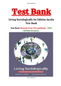 Living Sociologically 1st Edition Jacobs Test Bank