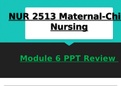 Module 6 Review PPT - NUR 2513 / NUR2513 (Latest 2022 / 2023): Maternal Child Nursing - Rasmussen