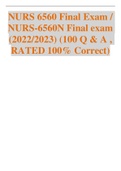 NURS 6560 Final Exam / NURS-6560N Final exam (2022/2023) (100 Q & A , RATED 100% Correct)