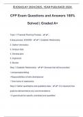 CFP Exam Questions and Answers 100% Solved | Graded A+