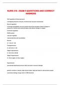 NURS 218 - EXAM 5 QUESTIONS AND CORRECT ANSWERS