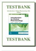 Test Bank for Introduction to Clinical Pharmacology 10th Edition By Constance Visovsky, Cheryl Zambroski, Shirley Hosler |Chapter 1-20 |Complete Guide A+