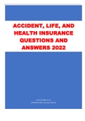 Accident, Life, and Health Insurance questions and answers 2022