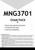 MNG3701 EXAM PACK 2024 - DISTINCTION GUARANTEED