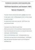 CSI Exam Questions and Answers 100% Solved | Graded A+