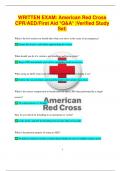 WRITTEN EXAM: American Red Cross  CPR/AED/First Aid *Q&A* |Verified Study  Set|