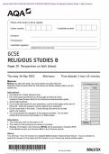 Actual 2024 AQA GCSE RELIGIOUS STUDIES B 8063/2X Paper 2X Merged Question Paper + Mark Scheme