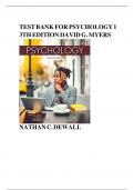 Test Bank for Psychology 13th Edition David G. Myers Nathan C. Dewall All chapters ISBN:9781319132101| Complete Guide A+