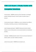 CSD 115 Exam 1 Study Guide with Complete Solutions