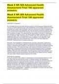 NR 509 Advanced Health Assessment WEEK 8 Final Exam 100 approved answers.