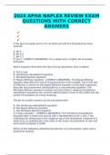 2024 APHA NAPLEX REVIEW EXAM QUESTIONS WITH CORRECT ANSWERS