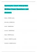 Synonyms Court Interpreter Written Exam Questions and Answers