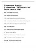 Emergency Number Professional (ENP) Acronyms latest update 2025