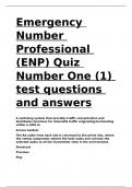 Emergency Number Professional (ENP) Quiz Number One (1) test questions and answers.