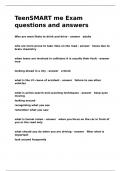 TeenSMART me Exam questions and answers.