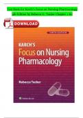 Test Bank for Karch’s Focus on Nursing Pharmacology 9th Edition by Rebecca G. Tucker Chapter 1-60 Complete Questions and Answers A+ ISBN:9781975180409 Newest Version 2025 Instant Download